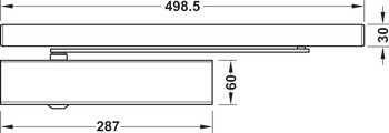 Horní dveřní zavírač, TS 5000 E, EN 2–6, s kluznou lištou, Geze
