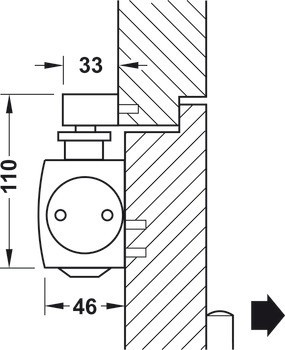 Horní dveřní zavírač, TS 5000 L ECline, EN 3–5, Geze
