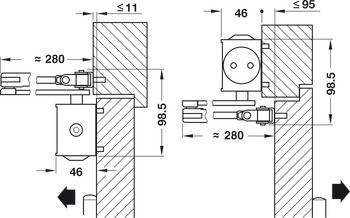 Horní dveřní zavírač, TS 83, se standardním ramenem, EN 3–6, Dorma