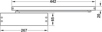 Horní dveřní zavírač, TS 91 design Contur, s vložkou aretace v otevřené poloze, EN 3, Dorma
