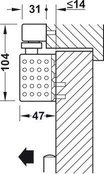 Horní dveřní zavírač, TS 92 B Basic, design Contur, s kluznou lištou, EN 1–4, Dorma