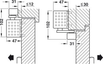 Horní dveřní zavírač, TS 92 B, design Contur, s kluznou lištou, EN 2–4, Dorma