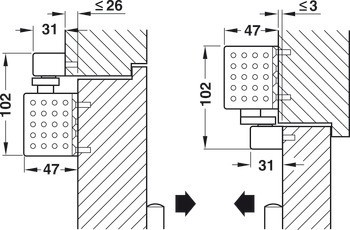 Horní dveřní zavírač, TS 92 B design Contur, s vložkou aretace v otevřené poloze, EN 2–4, Dorma