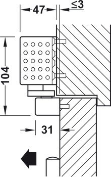 Horní dveřní zavírač, TS 92 G Basic, design Contur, s kluznou lištou, EN 1–4, Dorma