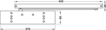 Horní dveřní zavírač, TS 92 G, design Contur, s kluznou lištou, EN 2–4, Dorma