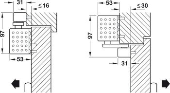 Horní dveřní zavírač, TS 93 B Basic, design Contur, s kluznou lištou