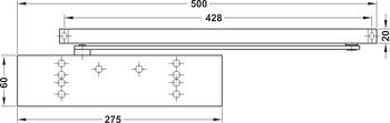 Horní dveřní zavírač, TS 93 B Basic, design Contur, s kluznou lištou