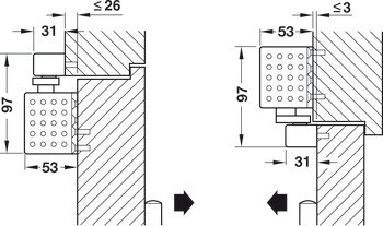 Horní dveřní zavírač, TS 93 G Basic, design Contur, s kluznou lištou