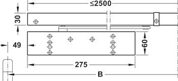 Horní dveřní zavírač, TS 93 GSR-EMF 2/BG, design Contur, s kluznou lištou, EN 2–5, Dorma
