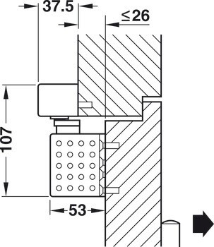 Horní dveřní zavírač, TS 93 GSR-EMF 2/BG, design Contur, s kluznou lištou, EN 2–5, Dorma