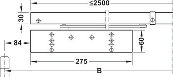 Horní dveřní zavírač, TS 93B GSR-EMF 1G, design Contur, s kluznou lištou, EN 2–5, Dorma
