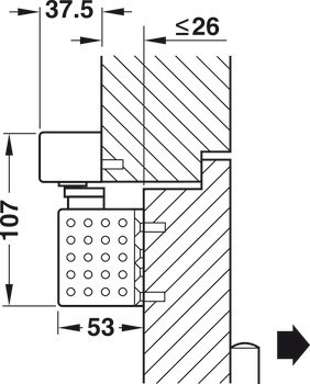 Horní dveřní zavírač, TS 93G GSR-EMR 2/BG, design Contur, s kluznou lištou, EN 2–5, Dorma