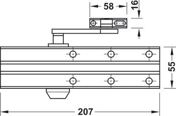 Horní dveřní zavírače, DCL15, se standardním ramenem