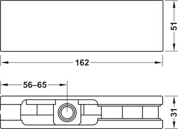 Horní kování pro dvojčinné dveře, B, Startec