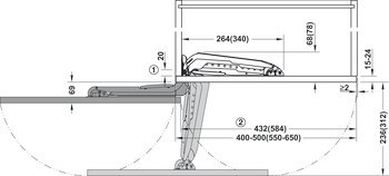 Individuální závěs pro mechanismus otevírání dveří, Swingfront 24 FB, pro dřevěné dveře