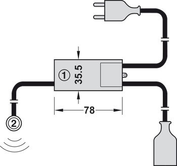 Inline pohybový spínač, Automatické zapínání/vypínání, 230 V