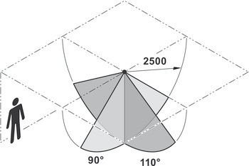 Inline pohybový spínač (pasivní infračervený), Häfele Loox5, 24 V, 2pólové (jednobarevné)