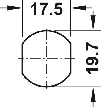 Jazýčkový zámek,  Häfele Symo LB, pro dozický klíč, montáž pomocí matice, s rovným zamykacím jazýčkem
