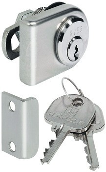 Jazýčkový zámek pro skleněné dveře, Häfele Symo FM Pro, s pevnou vložkou s pinovými stavítky, backset 26 mm, standardní profil, individuální