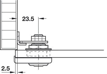 Jazýčkový zámek pro skleněné dveře, Häfele Symo FM Pro, s pevnou vložkou s pinovými stavítky, backset 26 mm, standardní profil, individuální
