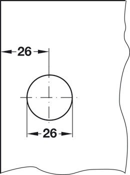 Jazýčkový zámek pro skleněné dveře, Häfele Symo FM Pro, s pevnou vložkou s pinovými stavítky, backset 26 mm, standardní profil, individuální