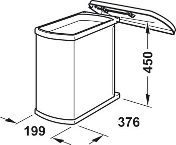 Jednodílný odpadkový koš, 18 litrů, Hailo Uno, model 3418-00