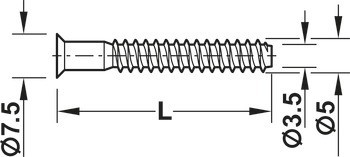 Jednodílný spoj, Konfirmát Häfele, zápustná hlava, pro vrtaný otvor ⌀ 4 mm, (IS) 20