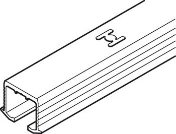 Jednoduchá pojezdová kolejnice, předvrtaná, k přišroubování