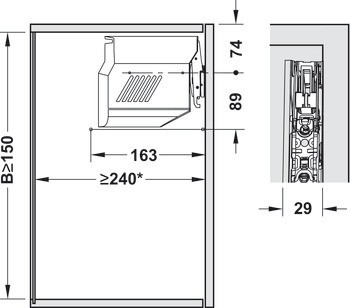 Jednotka zdvihacího mechanismu, Pro výklopné kování Aventos HK-S