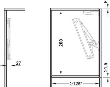 Jednotka zdvihacího mechanismu, pro výklopné kování Aventos HK-XS