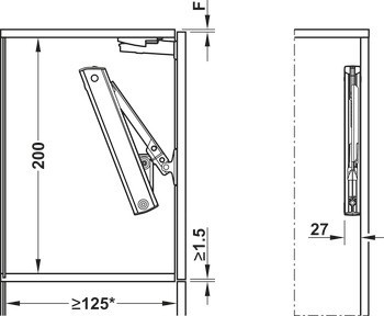 Jednotka zdvihacího mechanismu, pro výklopné kování Aventos HK-XS