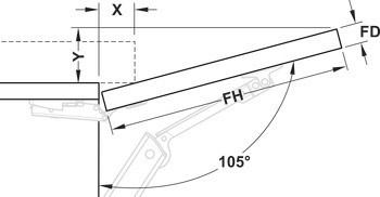 Jednotka zdvihacího mechanismu, pro výklopné kování Aventos HK-XS