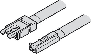 Kabel, pro Häfele Loox5 osvětlovací LED pásku, 12 V, 8 mm, COB, 2pólový (jednobarevná nebo tunable white 2vodičová technologie)