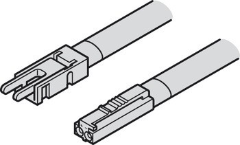 Kabel, pro Häfele Loox5 osvětlovací LED pásky, 12 V, 5 mm, 2pólový (jednobarevná nebo tunable white 2vodičová technologie)