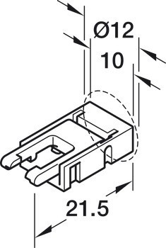 Kabel, pro Häfele Loox5 osvětlovací LED pásky, 12 V, 8 mm, 2pólový (jednobarevná nebo tunable white 2vodičová technologie)
