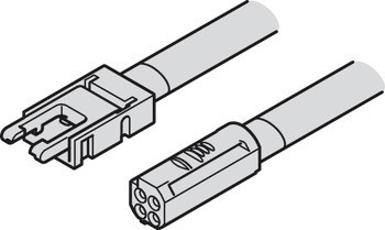 Kabel, pro Häfele Loox5 osvětlovací LED pásky, 12 V, 8 mm, 3pólový (tunable white)