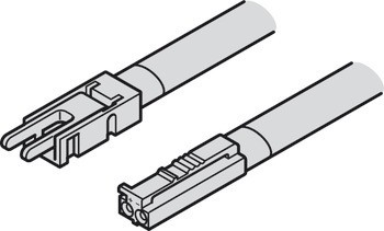 Kabel, pro Häfele Loox5 osvětlovací LED pásky, 24 V, 5 mm, 2pólový (jednobarevná nebo tunable white 2vodičová technologie)