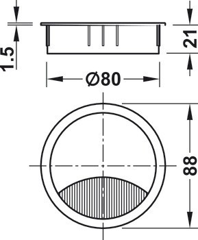 Kabelová průchodka, kulatá, ⌀ 67 nebo 88 mm