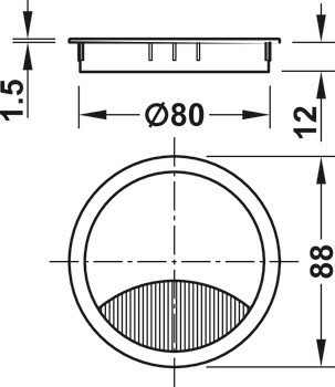 Kabelová průchodka, kulatá, ⌀ 67 nebo 88 mm