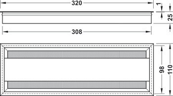 Kabelová průchodka, obdélníková, rozměr výřezu 110 mm