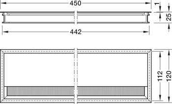 Kabelová průchodka, obdélníková, rozměr výřezu 112 mm