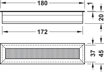 Kabelová průchodka, Obdélníkové 180 x 45 mm