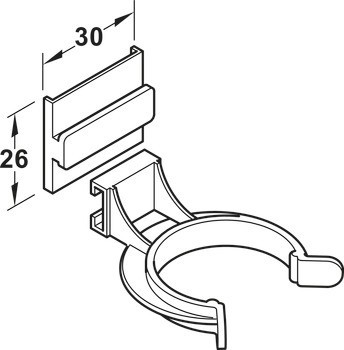 Klip pro soklový panel, Pro soklový systém Häfele Axilo® 78