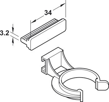 Klip pro soklový panel, Pro soklový systém Häfele Axilo® 78