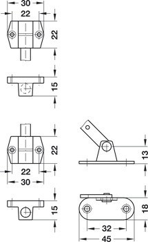 Klopna s brzdným mechanismem, s brzdným mechanismem, Star Stop, nastavitelný brzdicí efekt, se 2 rameny, bez magnetu