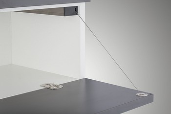 Klopna s tažným lankem, pro výklopy ze dřeva a s hliníkovým rámečkem, s nastavitelným brzdicím efektem