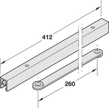 Kluzná lišta, G96 GSR, pro úzká pasivní křídla, Dorma