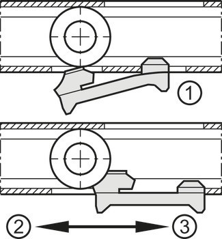 Kolečkové výsuvy, plnovýsuv, nosnost do 50 kg, ocel, pro povrchovou montáž
