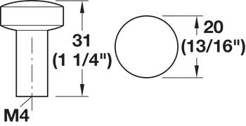 Kolekce nábytkových úchytek, Nábytková knobka, Häfele Déco, H1340