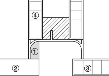 Koncový profil pro zapuštěný úchytkový profil, hliník, pro elektrické spotřebiče, Häfele Déco
